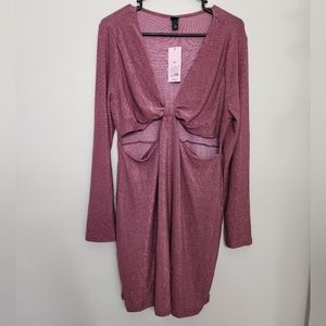 Women’s Wild Fable Long Sleeve Cut Out Lurex Bodycon Dress Size XXL